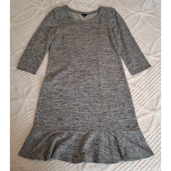Talbots Dresses & Skirts - Talbots Women's Size Medium Shift Dress Gray Terry Flounce Hem 3/4 Sleeve Cotton